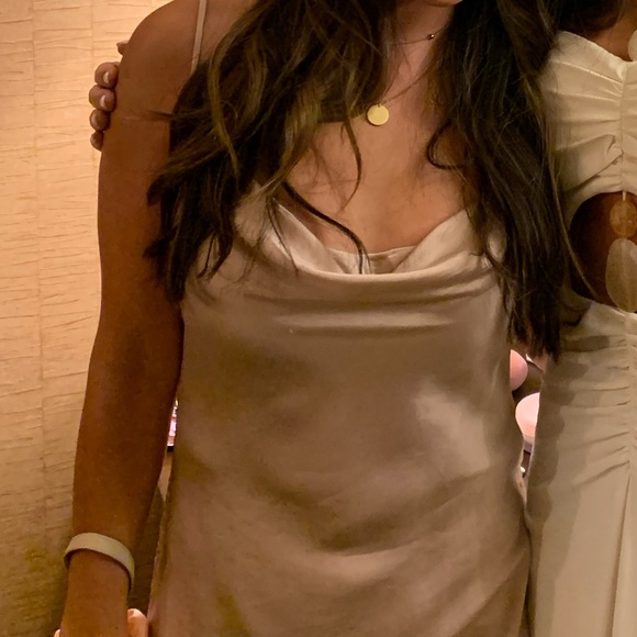 Aritzia “only ruched” slip mini dress in poetic pink, S - Picture 11 of 12